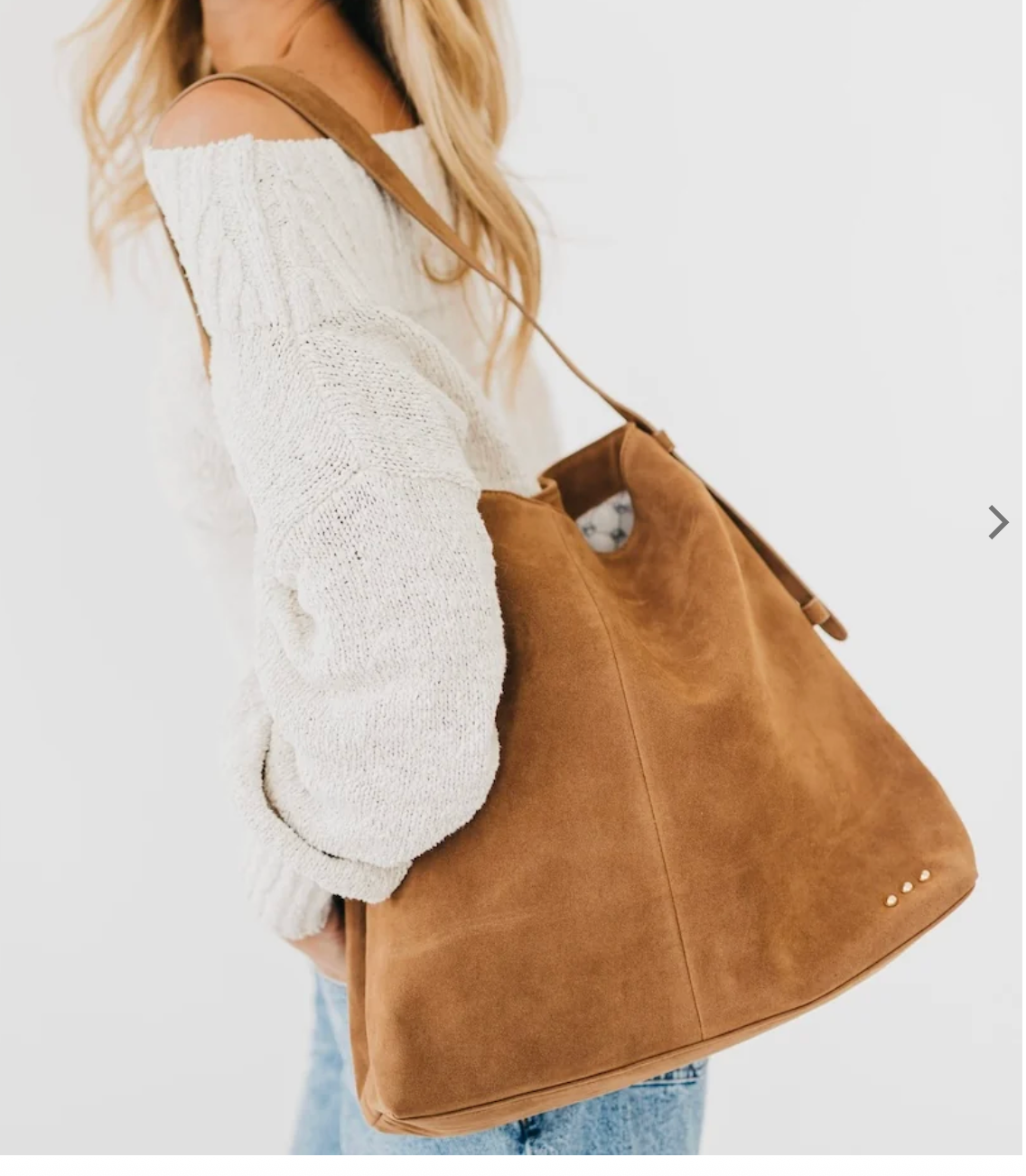 Evie Suede Hobo Bag | Camel