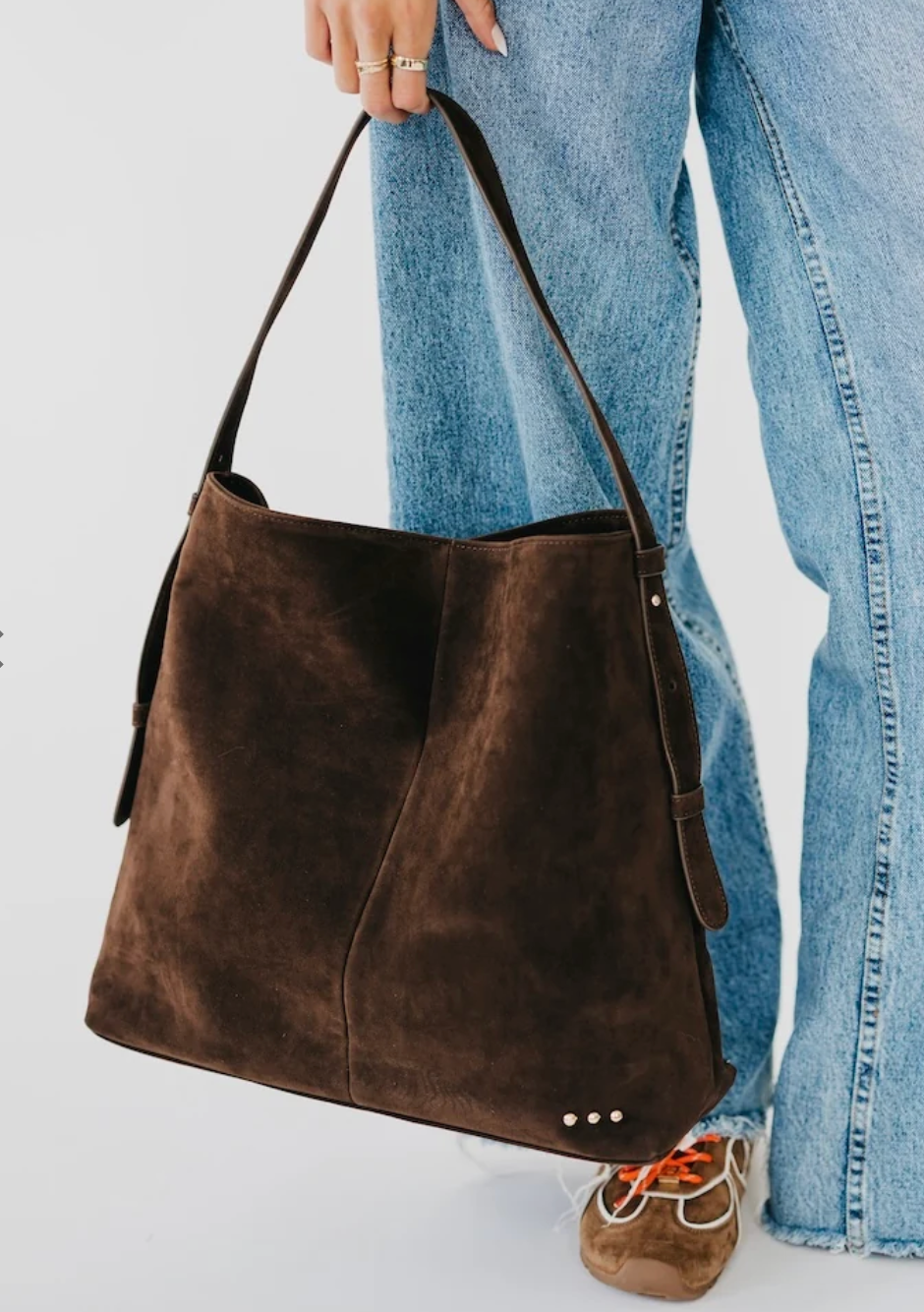 Evie Suede Hobo Bag | Chocolate