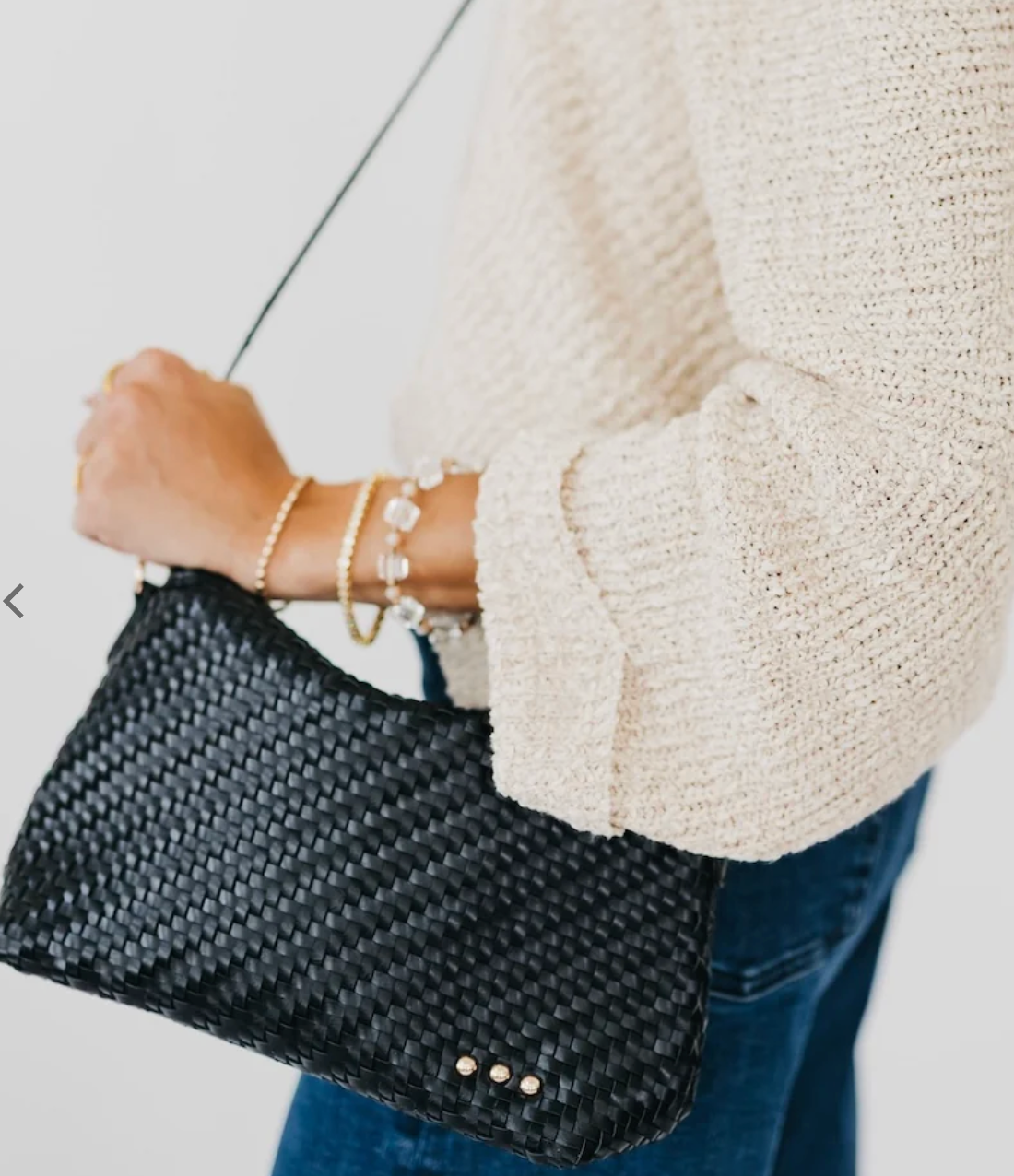 Jamie Woven Crossbody | Black