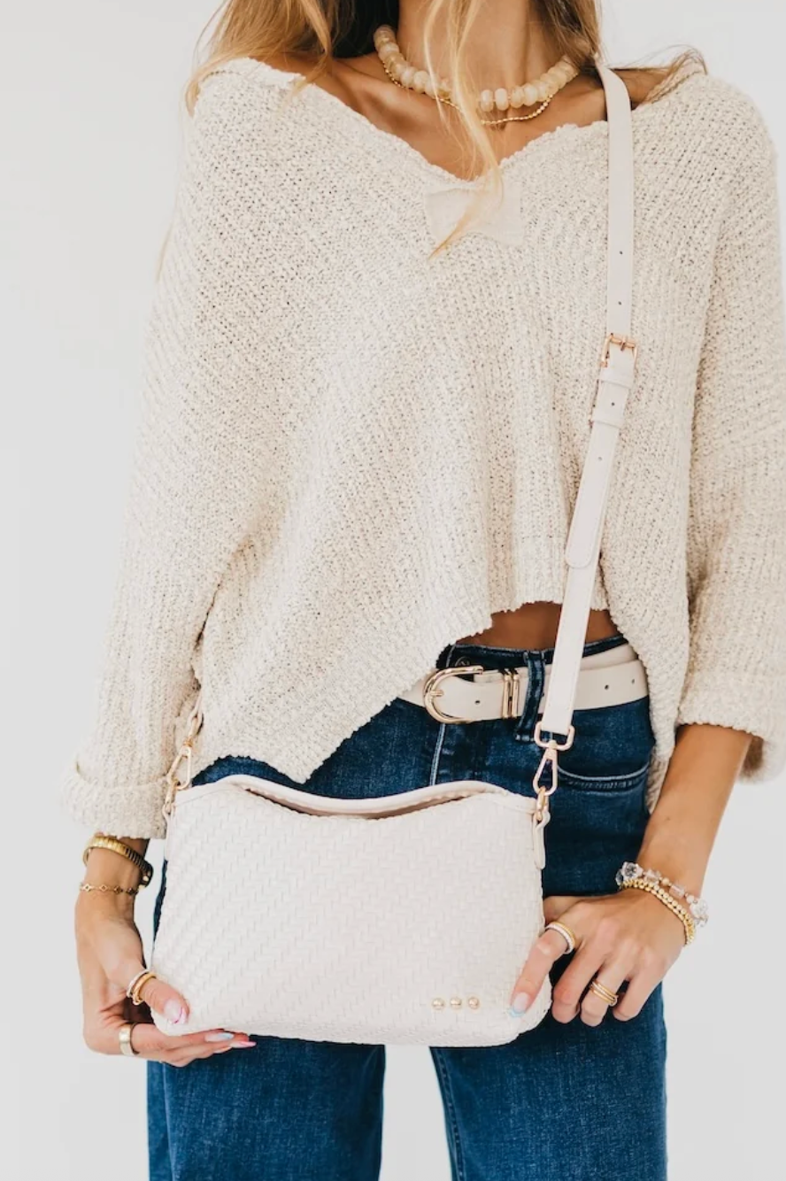 Jamie Woven Crossbody | Cream