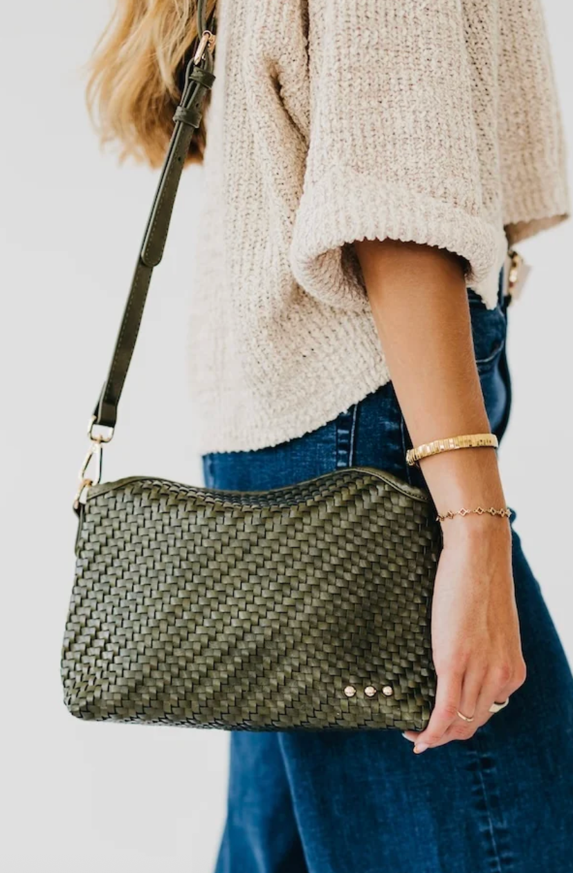 Jamie Woven Crossbody | Olive