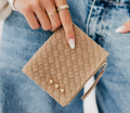 Kat Suede Wallet | Taupe