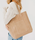 Dawn Suede Tote | Taupe