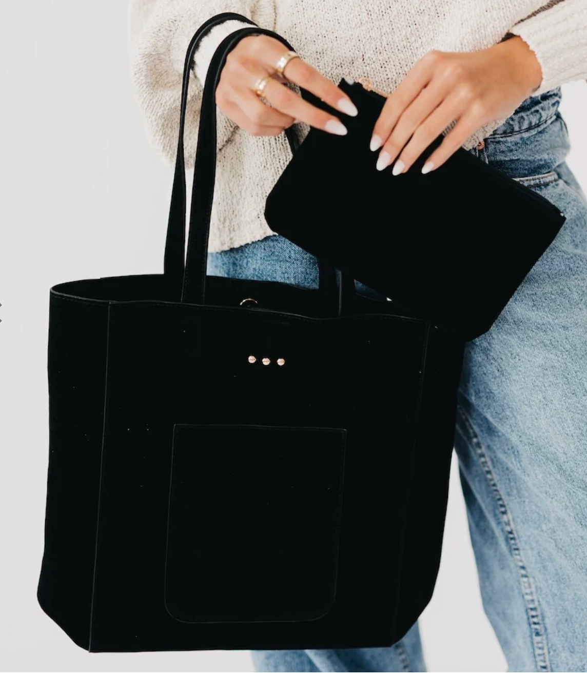 Dawn Suede Tote | Black