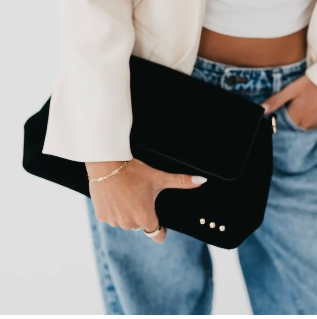 Miranda Suede Crossbody | Black