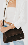 Miranda Suede Crossbody | Chocolate