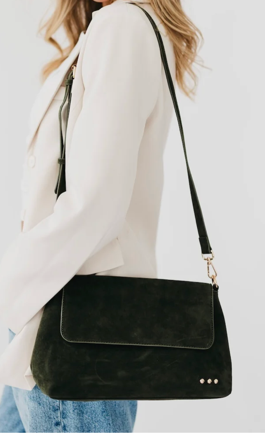 Miranda Suede Crossbody | Olive