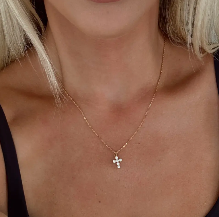 Joy Cross Necklace | Gold