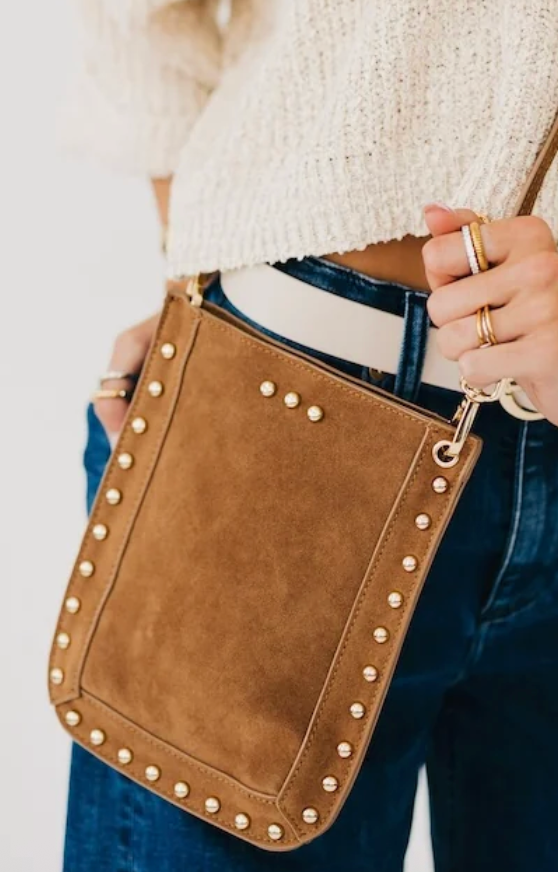 Shelby Suede Phone Bag | Camel