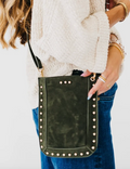 Shelby Suede Phone Bag | Olive