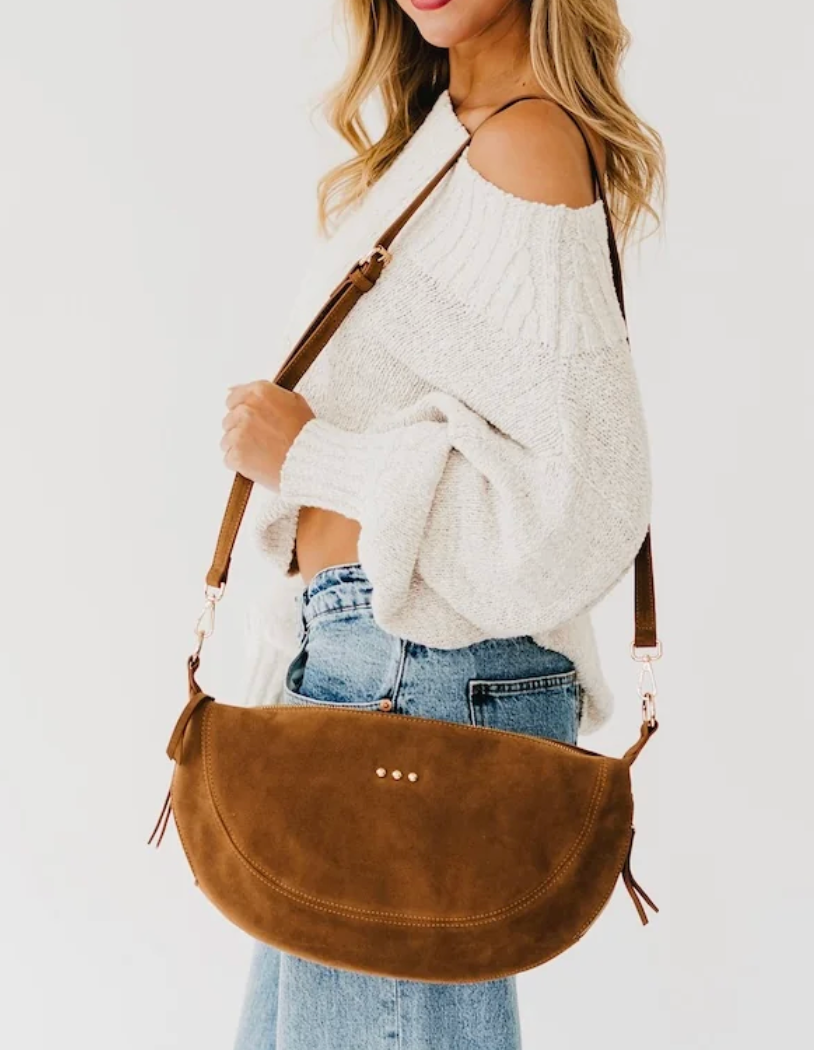 Suede Netty Crossbody Bag | Camel
