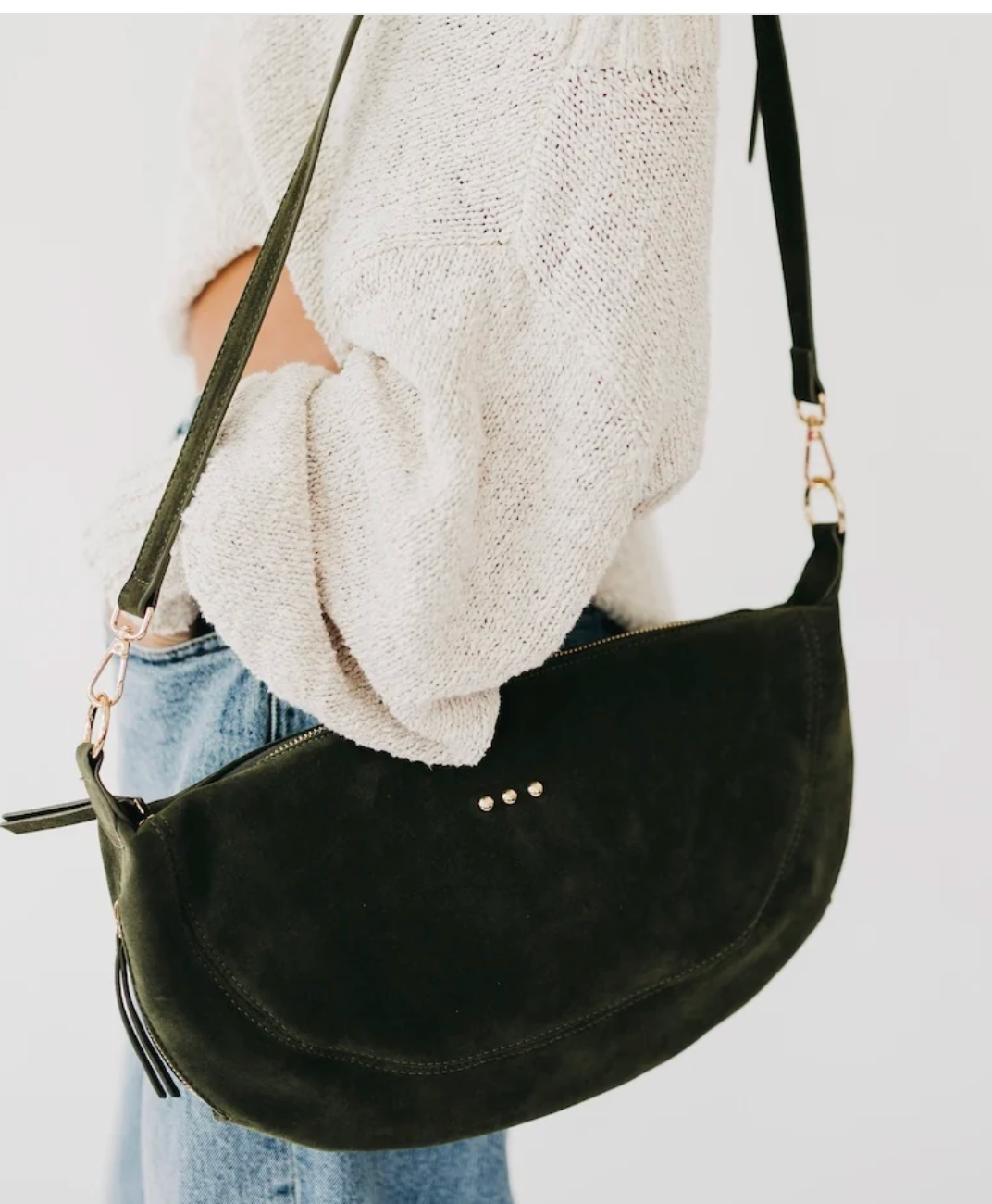 Suede Netty Crossbody Bag | Olive