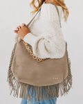 Loretta Fringe Bag | Taupe