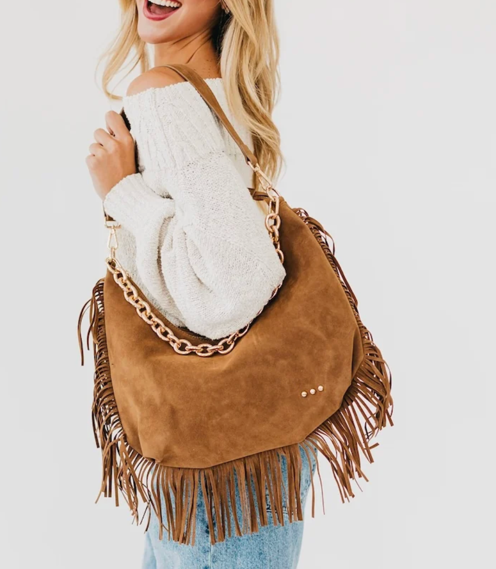 Loretta Fringe Bag | Camel
