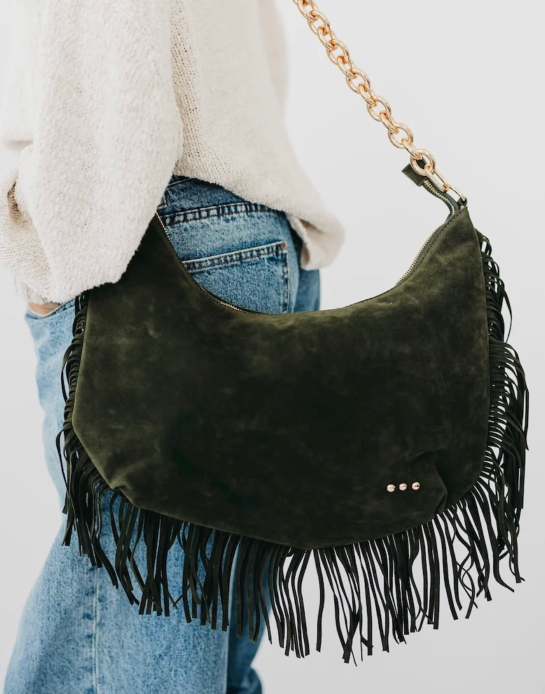 Loretta Fringe Bag | Olive