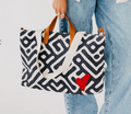 Chelsie Canvas Tote | Black/White