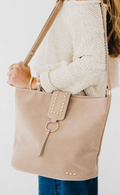 Rosemary Suede Bucket Bag | Taupe