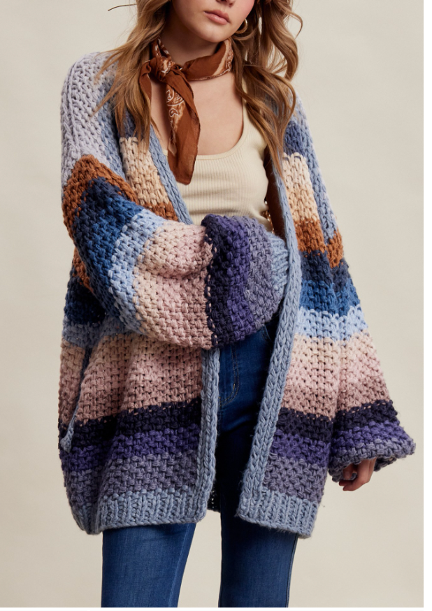 Autumn Leaves Cardigan | Blue