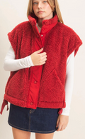 Coming Back Sherpa Vest | Red