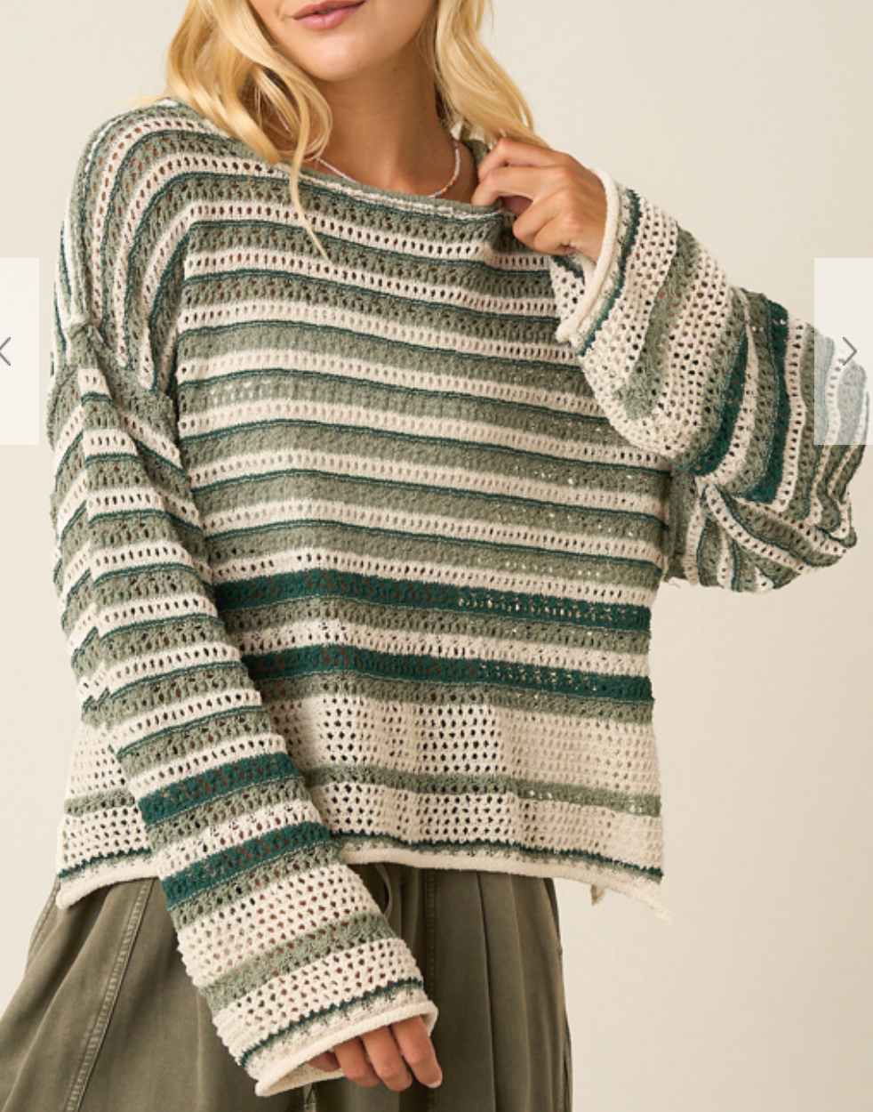Brighton Striped Sweater | Pine