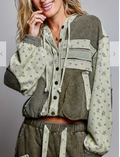 Wren Patchwork Hoodie Jacket | Olive