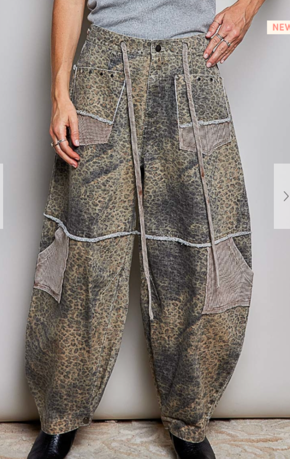Sienna Wide Leg Pants | Tan Leopard