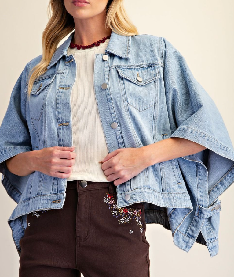 Easel Denim Poncho