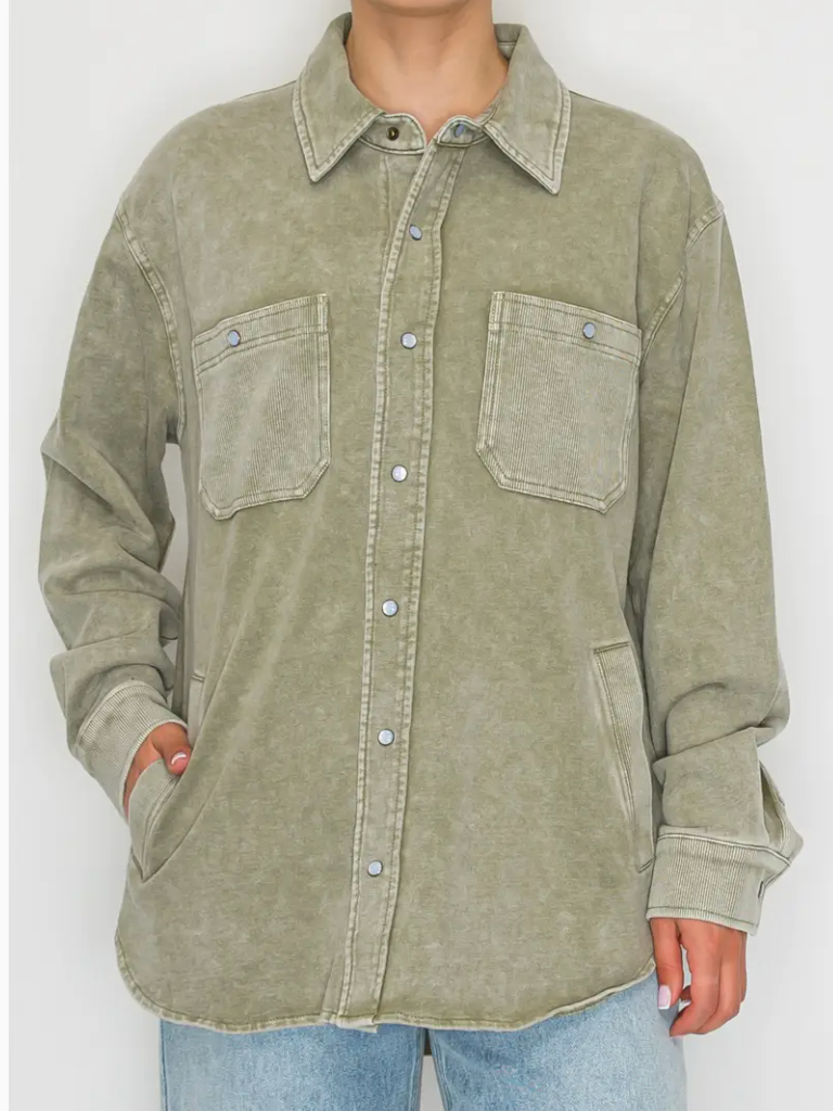 Mossy Creek Shacket | Washed Olive