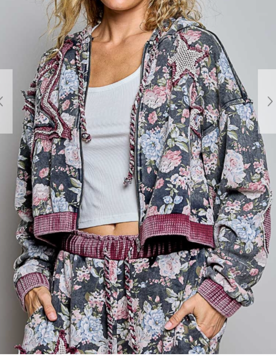 Trailblazer Zip Hoodie | Navy Floral