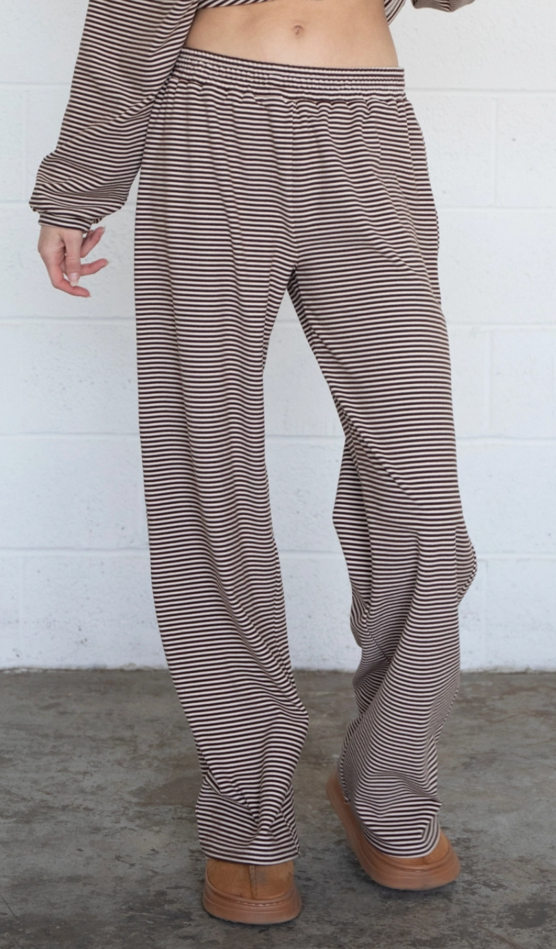 Dani Striped Pants | Brown