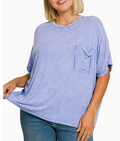 Sunday Wash Ribbed Tee | Cornflower Blue