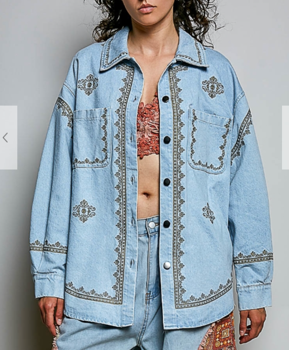 Meadowlark Embroidered Jacket | Denim