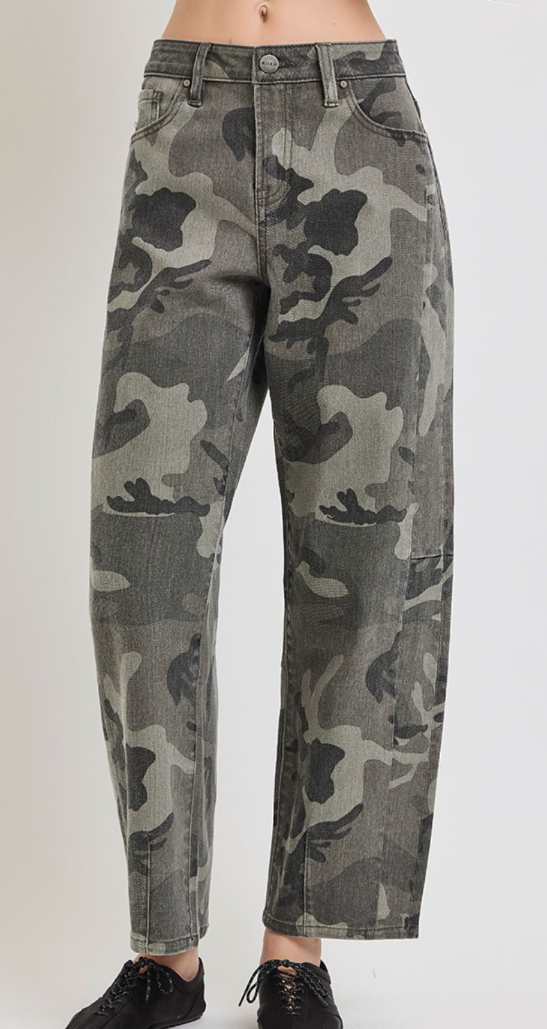 Risen Camo Barrel Pants | Grey Camo