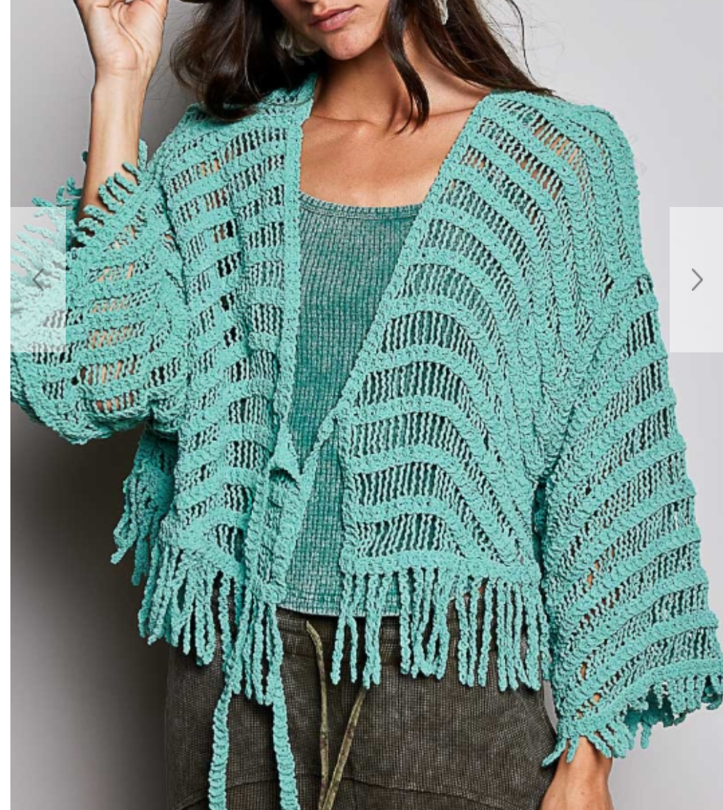 Gilmore Crochet Cardigan | Emerald