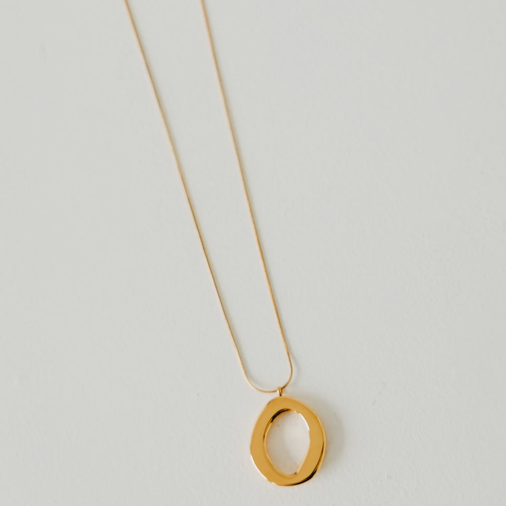 Camille Open Circle Statement Necklace - WATERPROOF-Necklace-Pretty Simple
