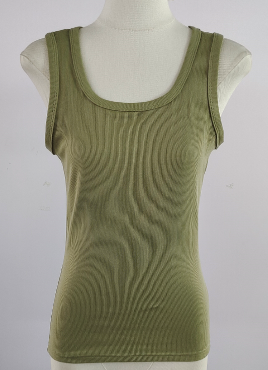 Clark Scoop Tank Top | Light Olive
