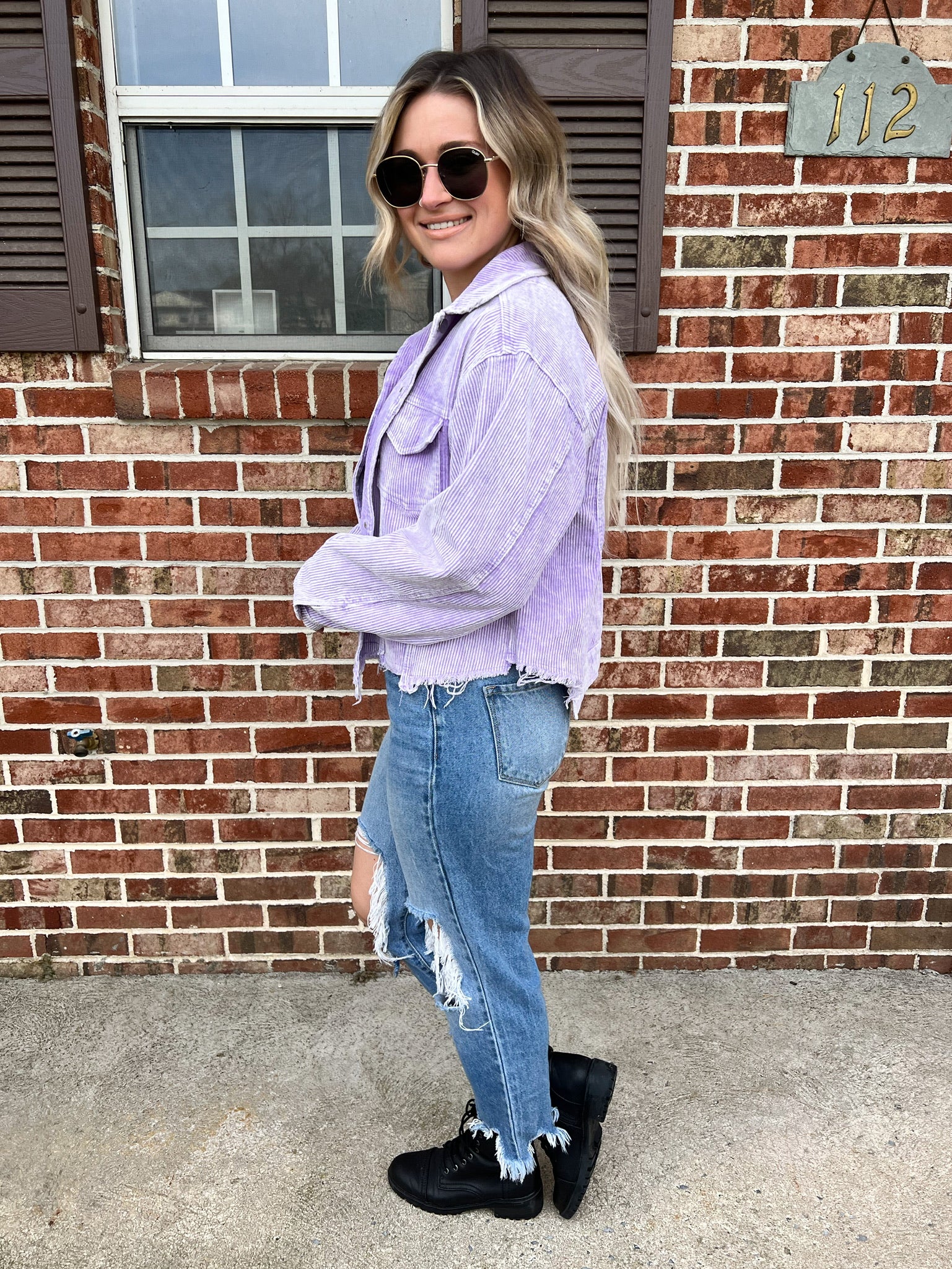 Anna Corduroy Jacket | Purple FINAL SALE