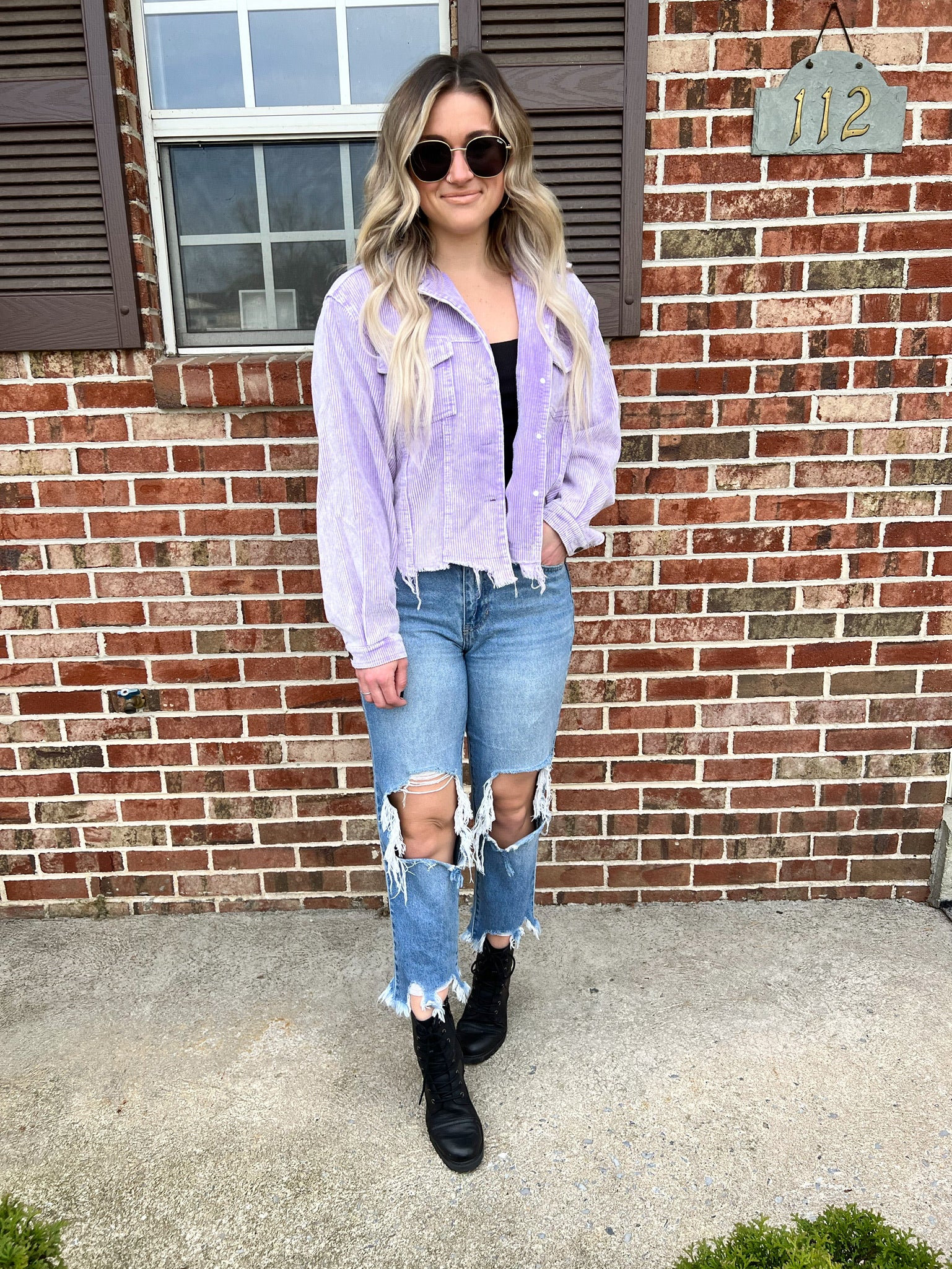 Anna Corduroy Jacket | Purple FINAL SALE