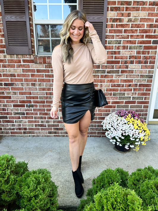 Harper Faux Leather Skirt FINAL SALE