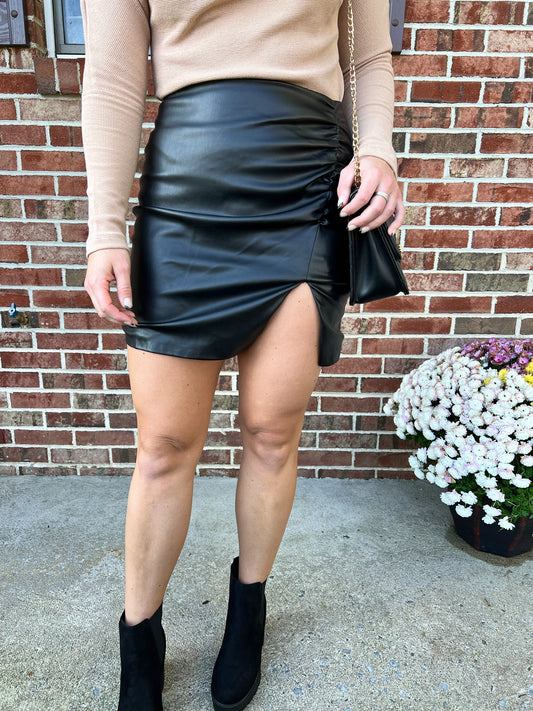 Harper Faux Leather Skirt FINAL SALE